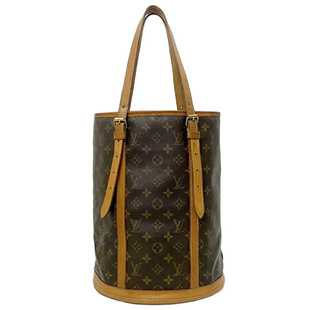 Louis Vuitton Bucket Brown Beige Bag Tote Handbag LV All over Pattern